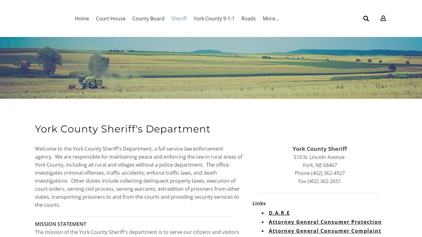 York County Sheriff's Department - York County Nebraska